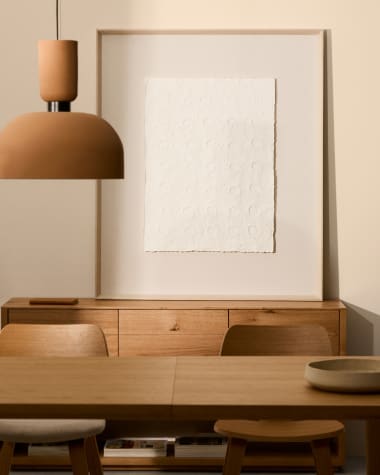 Olvin abstract picture on white recycled paper with hand-crafted reliefs 103.6 x 123.6cm