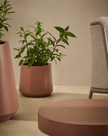 Calun maroon cement planter Ø 32cm