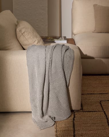 Eria blue 100% cotton blanket 130 x 170cm