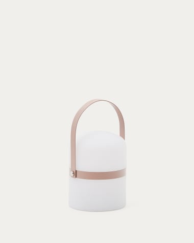 Ridley mini LED table lamp in pink polyethylene