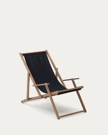 Vilara black outdoor folding hammock made of FSC 100% solid acacia wood