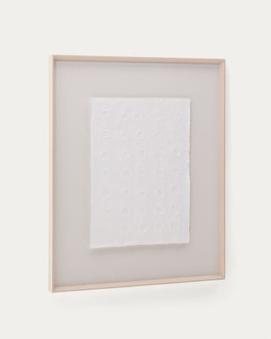 Olvin abstract picture on white recycled paper with hand-crafted reliefs 103.6 x 123.6cm