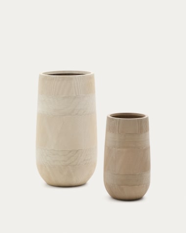 Tival beige cement-effect planter Ø 45cm