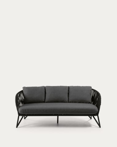 3 seater Branzie sofa in black cord, 180 cm