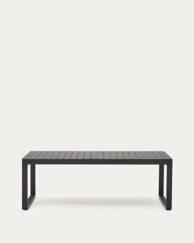 Galdana outdoor extendable table made of aluminum with dark grey finish 220 (340) x 100 cm