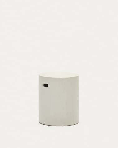 Aiguablava footrest in white cement, Ø 37 cm