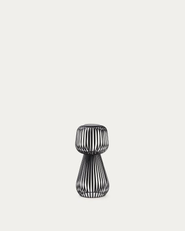 Reiba black metal solar table lamp