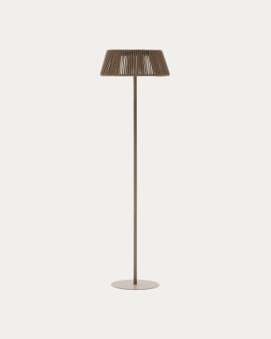 Aldet outdoor solar floor lamp in grey rope cord Ø46cm