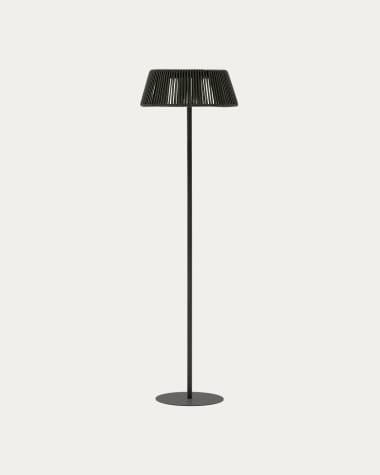 Aldet outdoor solar floor lamp in green rope cord Ø46cm
