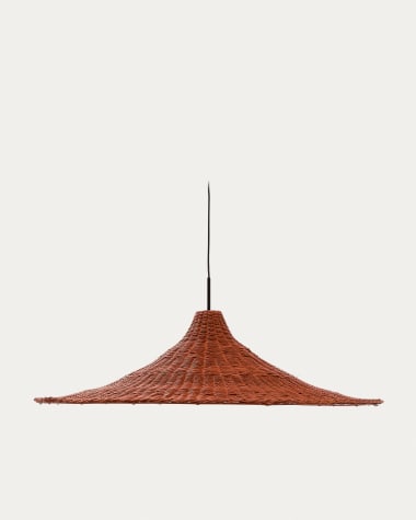 Bladia rattan ceiling lamp shade with terracotta finish Ø90cm
