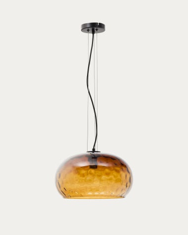 Balma brown glass ceiling lamp, Ø 40 cm