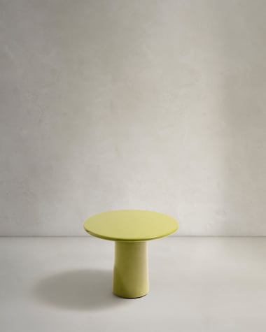 Albanella coffee table in cement with glossy green finish Ø65cm