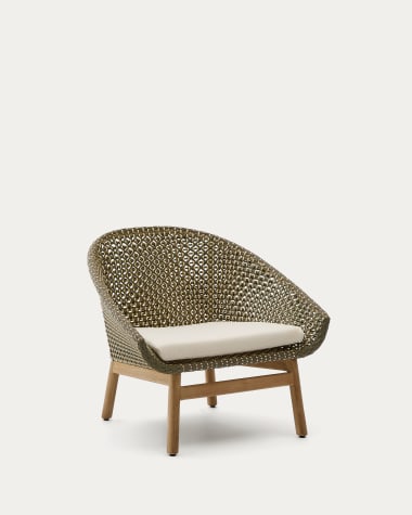 Olbia armchair made of synthetic rattan and FSC 100% solid teak wood