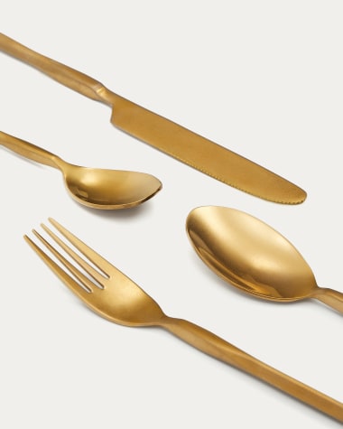 Ali 16-piece gold cutlery set