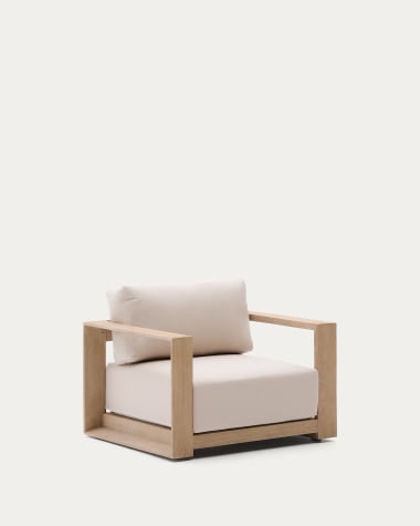 Ambra armchair in solid acacia wood with light finish FSC 100%