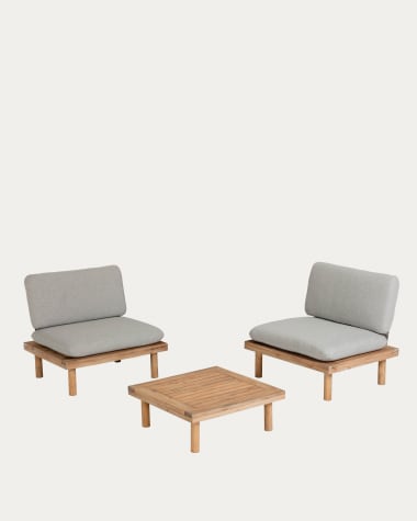 Viridis 2 armchairs and 1 table set FSC 100%