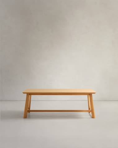 Idun table made of veneer and solid oak wood with natural tone finish FSC Mix Credit 220x100cm