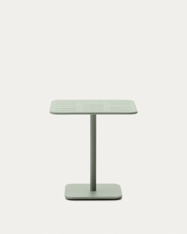 Brai outdoor table in turquoise galvanised steel 70 x 70cm