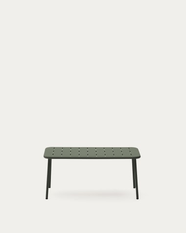 Zivia outdoor coffee table in green galvanised steel 90 x 50cm
