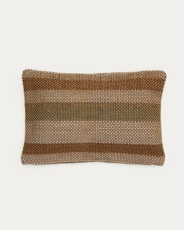 Cushion cover Lunet 100% PET with beige and green stripes 40 x 60 cm