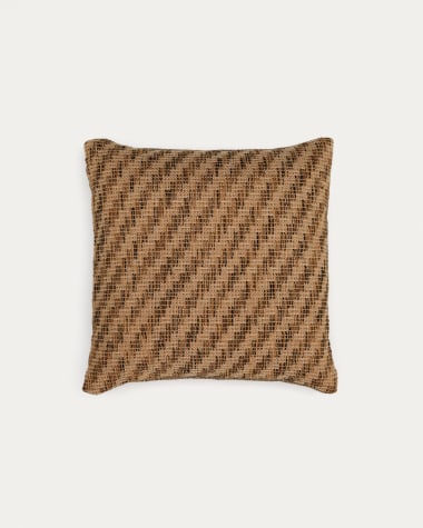 Cushion cover Brenel 100% PET with beige stripes 50 x 50 cm