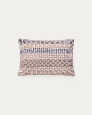 Cushion cover Lunet 100% PET with beige and blue stripes 40 x 60 cm