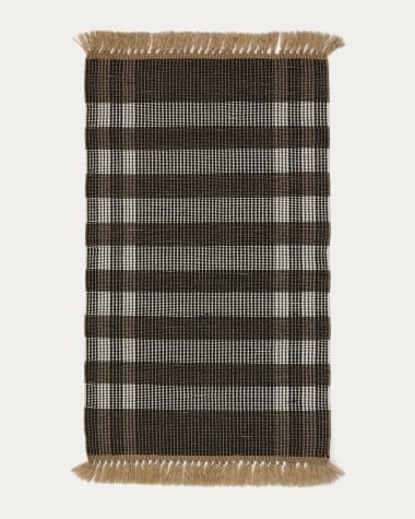 Rug Barani in synthetic fibers brown and black 60 x 90 cm