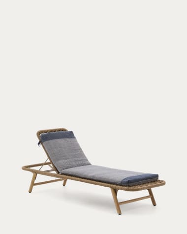 Lounger cushion Delnar 100% PET blue 155 x 50 cm
