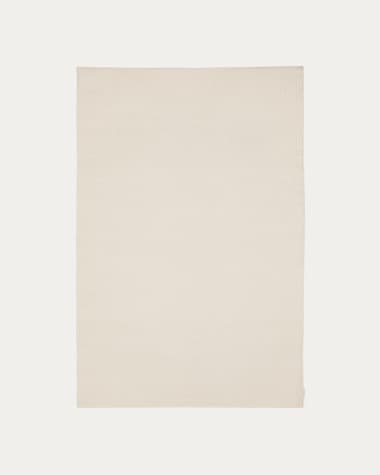 Mascarell rug, cotton and polyester in white, 200 x 300 cm