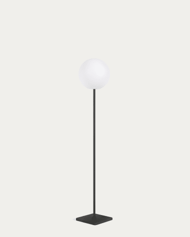 Dinesh outdoor solar floor lamp in black steel 120 cm